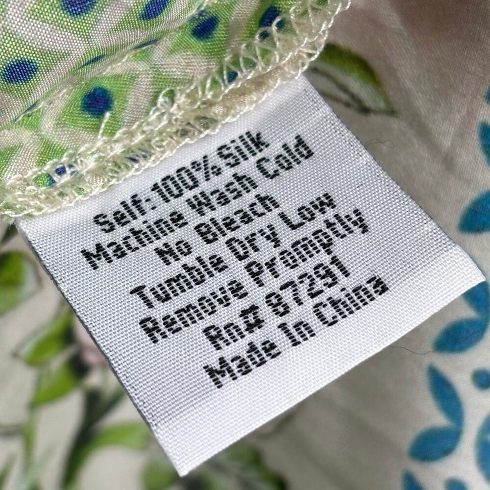 Johnny Was Silk Multi Pattern Collared Long Sleev… - image 8